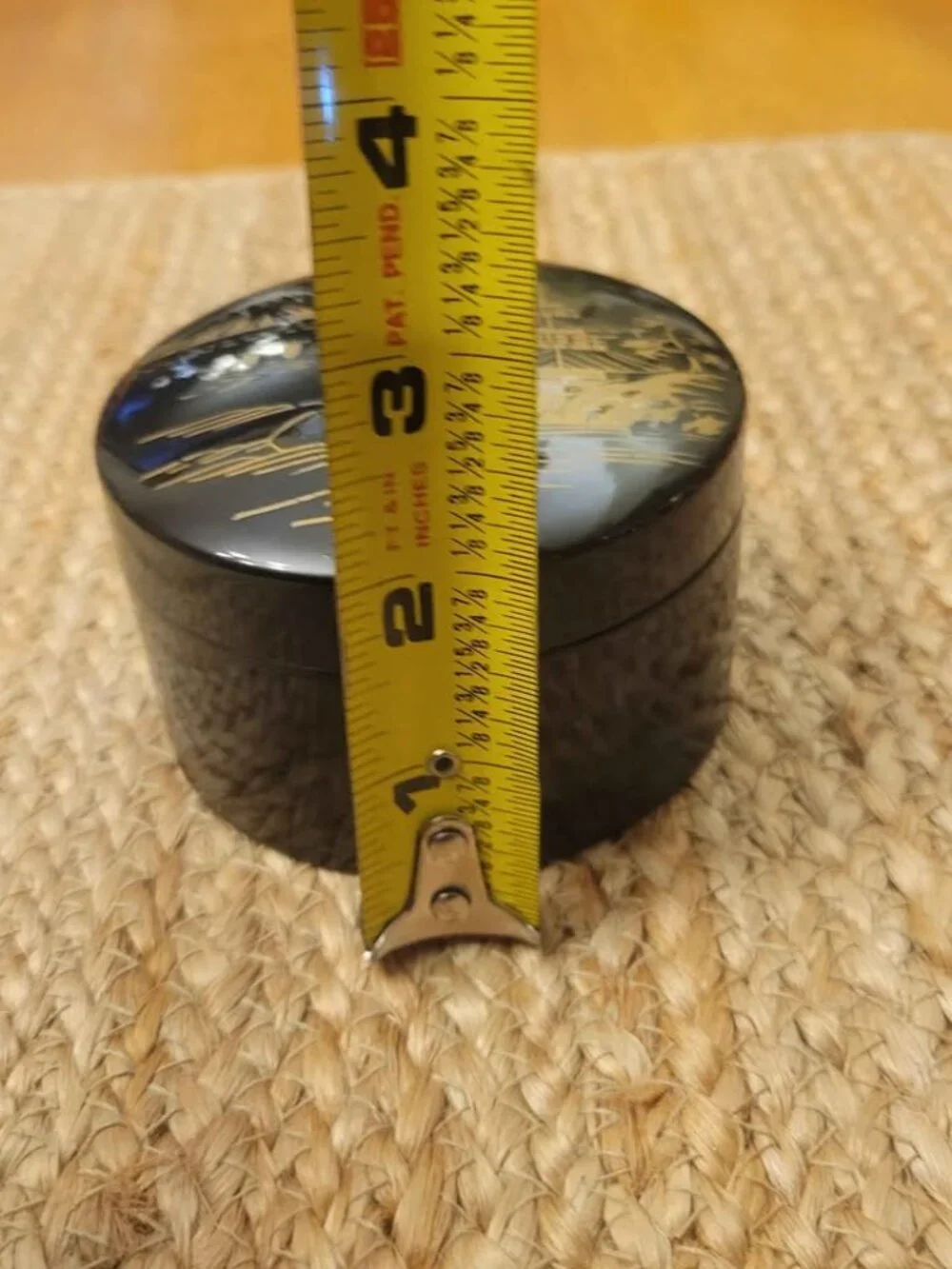 Vintage set of Japanese Black Lacquerware Coasters Featuring Mt. Fuji